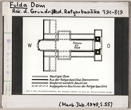 Vorschaubild Fulda: Rekonstruktion der Ratgarbasilika, Grundriss 